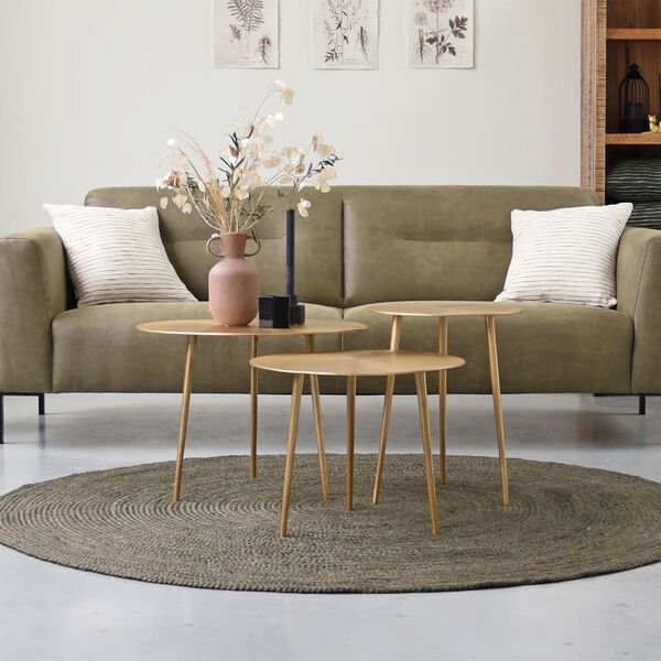 LABEL51 Teppich Jute Rund 150x150 cm XL Armeegr&uuml;n