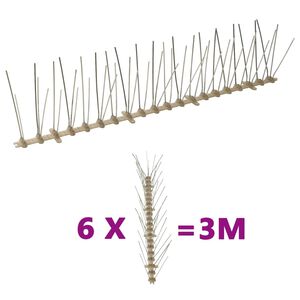 vidaXL 6-tlg. Vogelabwehr-Spikes-Set 3 m Kunststoff 5-reihig