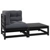 vidaXL 2-tlg. Garten-Lounge-Set mit Kissen Schwarz Kiefer Massivholz