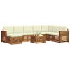 vidaXL Sofagarnituren 9 pcs Natur und Creme Massivholz Akazie