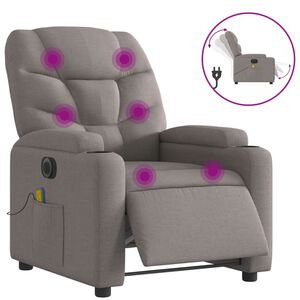 vidaXL Massagesessel Elektrisch Taupe Stoff