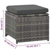 vidaXL 6-tlg. Garten-Lounge-Set mit Polstern Poly Rattan Grau