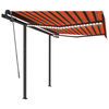vidaXL Automatische Markise mit LED & Windsensor 3,5x2,5m Orange Braun