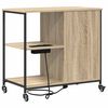 vidaXL Schrank mit Ladestation Mit Rad Sonoma-Eiche 76 x 41 x 72 cm