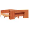 vidaXL Massivholzbett mit Regal ohne Matratze Wachsbraun 200x200 cm