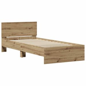 vidaXL Bettgestell Eiche handwerklich 90 x 190 cm Holzwerkstoff