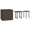 vidaXL Garten-Beistelltische 3 Stk. Braun Poly Rattan