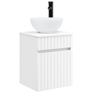 vidaXL Wandmontierte Waschbecken-Vanit&auml;t Wei&szlig; 39 x 41 x 64,5 cm