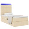 vidaXL Bett mit Stauraum und LED mit LED Creme 100 x 200 cm Polyester