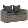 vidaXL 5-tlg. Garten-Sofagarnitur Kissen Stapelbar Grau Poly Rattan