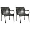 vidaXL Gartenstühle 2 Stk. Stahl und WPC Schwarz