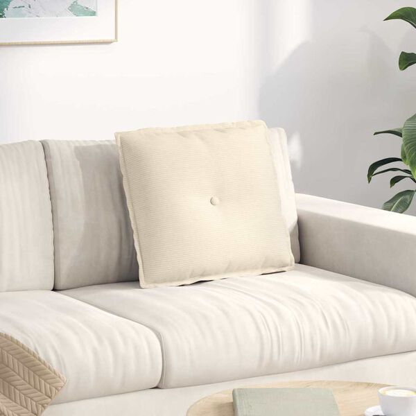 vidaXL R&uuml;ckenkissen Creme 50 x 45 cm Cordstoff