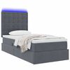 vidaXL Bett mit Stauraum und LED mit LED Dunkelgrau 90 x 200 cm Samt