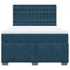 vidaXL Boxspringbett mit Matratze Blau 140x200 cm Samt