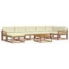 vidaXL Outdoor-Sofagarnitur mit Kissen 8 pcs Natur und Creme