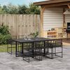 vidaXL 7-tlg. Garten-Essgruppe Schwarz Poly Rattan
