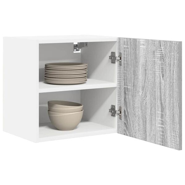 vidaXL H&auml;ngeschrank Grau Sonoma und Wei&szlig; 40 x 31 x 40 cm Holzwerkstoff