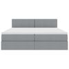 vidaXL Bett mit LED-Lichtleisten Hellgrau 180 x 200 cm Stoff
