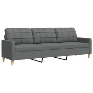vidaXL 3-Sitzer-Sofa Dunkelgrau 210 cm Stoff