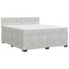 vidaXL Boxspringbett mit Matratze Hellgrau 160 x 200 cm Samt