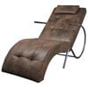 vidaXL Chaiselongue mit Kissen, braun, Wildleder-Optik