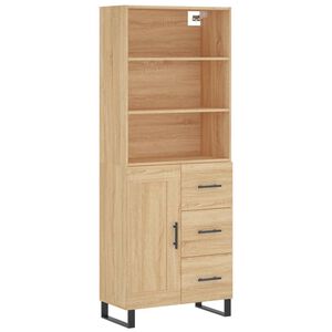 vidaXL Highboard Sonoma-Eiche 69,5x34x180 cm Holzwerkstoff