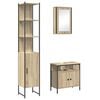 vidaXL Badezimmerm&ouml;bel-Set 3 stk. Sonoma-Eiche 33 x 33 x 185,5 cm