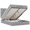 vidaXL Ottoman-Bett mit Matratze & LEDs Hellgrau 140x190 cm Stoff
