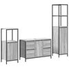 vidaXL Badezimmerm&ouml;bel-Set 3 stk. Grau Sonoma und Schwarz