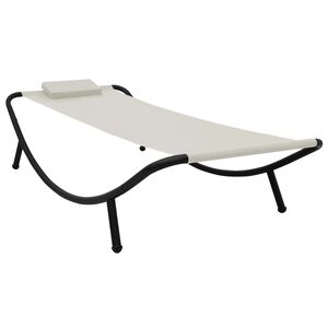 vidaXL Gartenbett Creme 200x90 cm Stahl