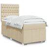 vidaXL Boxspringbett mit Matratze Creme 90x190 cm Stoff