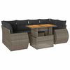 vidaXL 7-tlg. Garten-Sofagarnitur mit Kissen Grau Poly Rattan