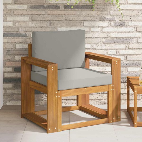 vidaXL Outdoor-Sofa Massives Akazienholz und Polyester