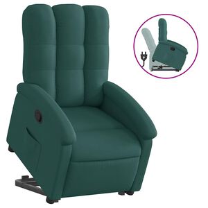 vidaXL Relaxsessel mit Aufstehhilfe Dunkelgr&uuml;n Stoff