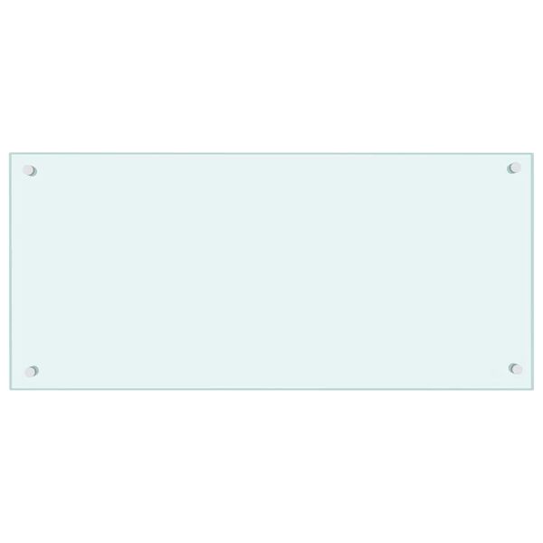 vidaXL K&uuml;chenr&uuml;ckwand Wei&szlig; 90x40 cm Hartglas