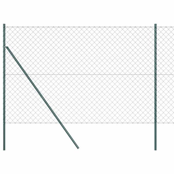 vidaXL Zaunpfosten Gr&uuml;n 25 x 1,6 m (60 x 60 mm Gewebe) Stahl und PVC