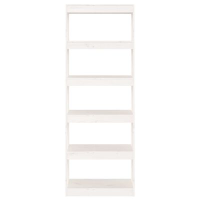 vidaXL Bücherregal/Raumteiler Weiß 60x30x167,5 cm Massivholz Kiefer