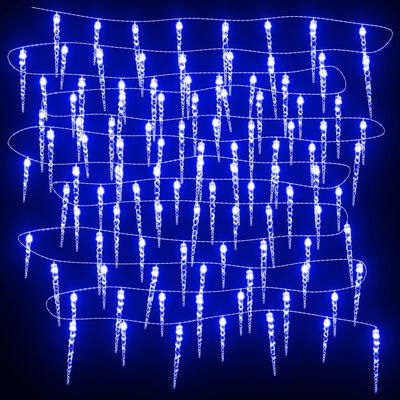vidaXL Eiszapfen-Lichterkette 200 LEDs Blau 20 m Acryl PVC