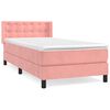 vidaXL Boxspringbett mit Matratze Rosa 100x200 cm Samt