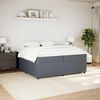 vidaXL Boxspringbett mit Matratze Dunkelgrau 200x200 cm Samt