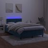 vidaXL Boxspringbett mit Matratze & LED Dunkelblau 120x190 cm Samt