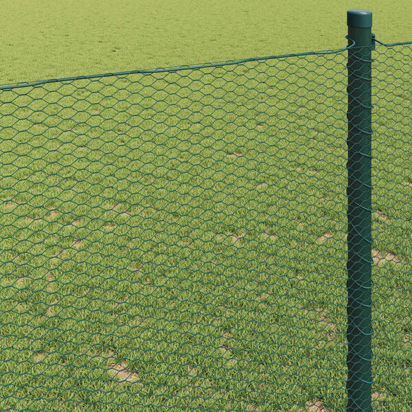 vidaXL Hexagonzaun Gr&uuml;n 1,4 x 10 m PVC