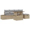vidaXL Gartensofa-set 6 stk. Beige Poly-Rattan