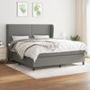 vidaXL Boxspringbett mit Matratze Dunkelgrau 160x200 cm Stoff