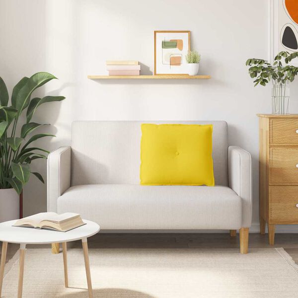 vidaXL R&uuml;ckenkissen Helles Gelb 60 x 19 x 50 cm Stoff