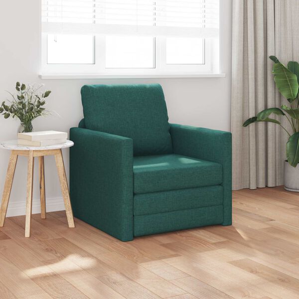 vidaXL Schlafsofa 60cm Dunkelgr&uuml;n Stoff