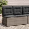 vidaXL Gartenbank Verstellbar mit Kissen Grau Poly Rattan