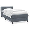 vidaXL Boxspringbett mit Matratze Dunkelgrau 80x210 cm Samt