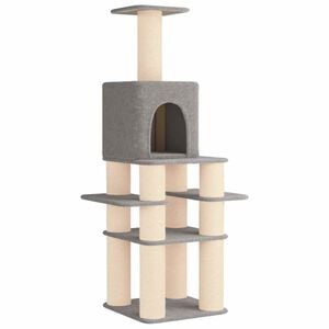 vidaXL Katzennbaum mit Sisal-Kratzs&auml;ulen Hellgrau 180 cm