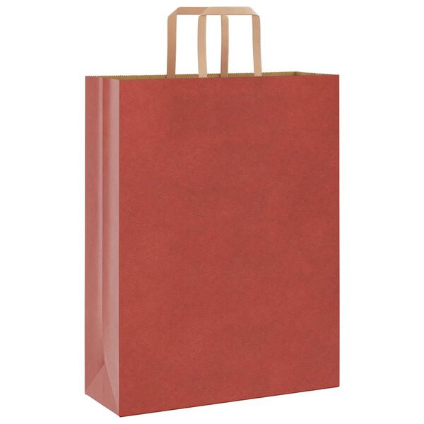 vidaXL Papiertragetaschen 250 Stk. mit Henkeln Rot 32x12x42 cm